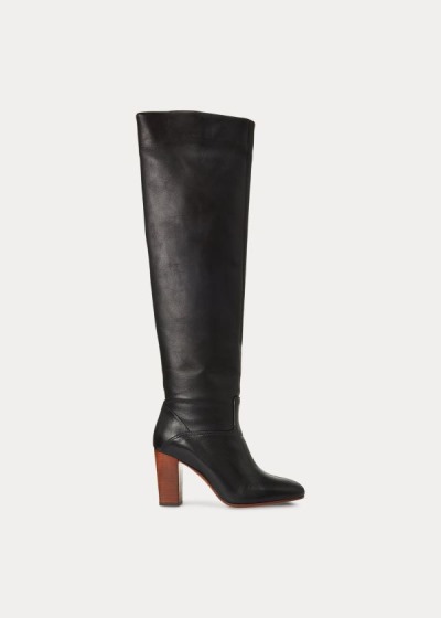 Botas Polo Ralph Lauren Mujer Negros - Brie Leather - WFLUI5780